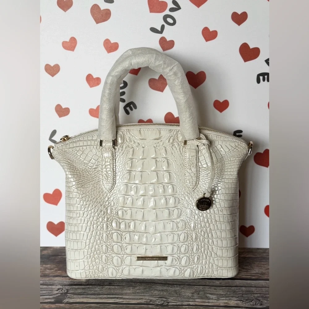 FIRM Brahmin COCONUT MILK Medium Duxbury White HTF Creamy Off White NWT